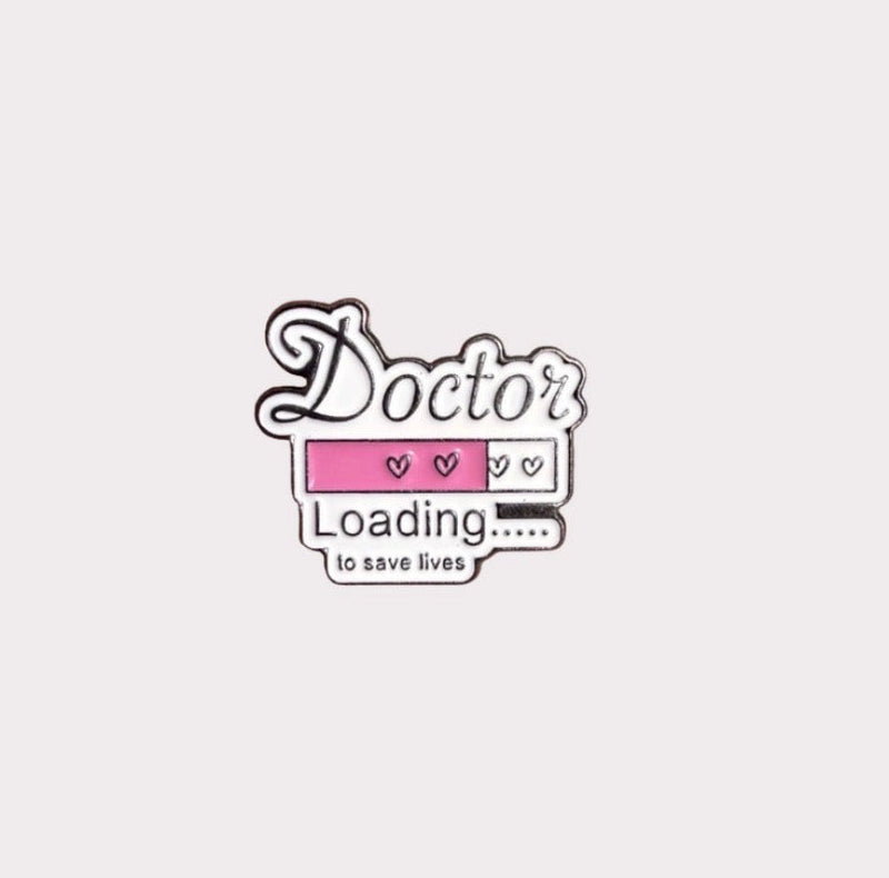 Doctor Loading (Pink) Metal Sticker