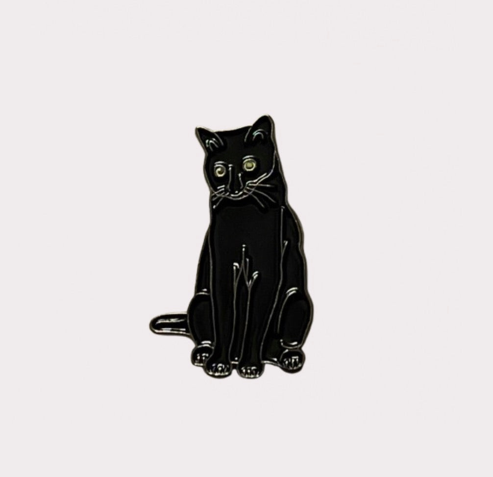 Black Cat Metal Sticker