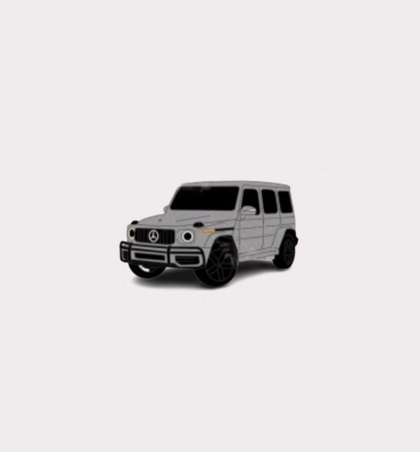 Grey Mercedes Metal Sticker
