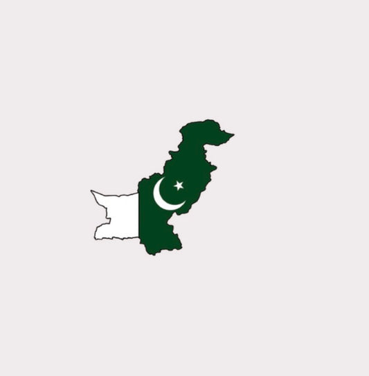 Pakistan Map Metal Sticker