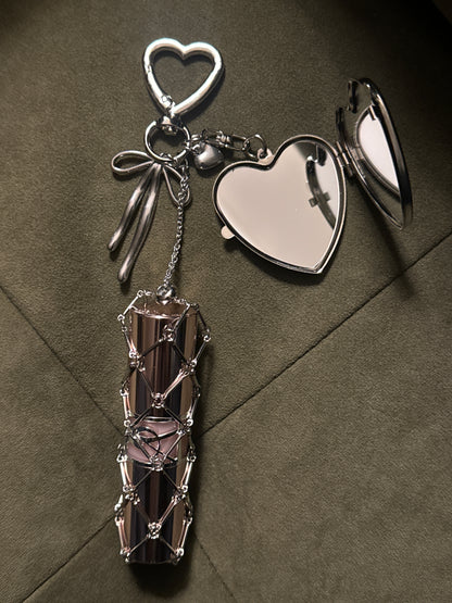 Heart Clasp Metal Lipstick Holder Charm