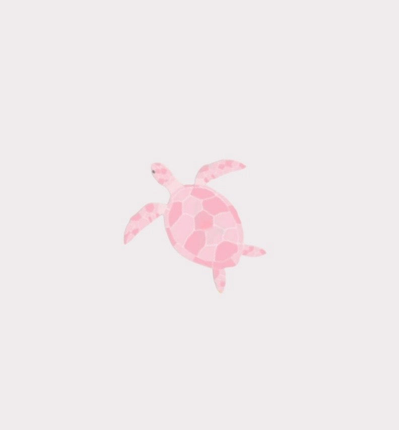 Pink Sea Turtle Metal Sticker