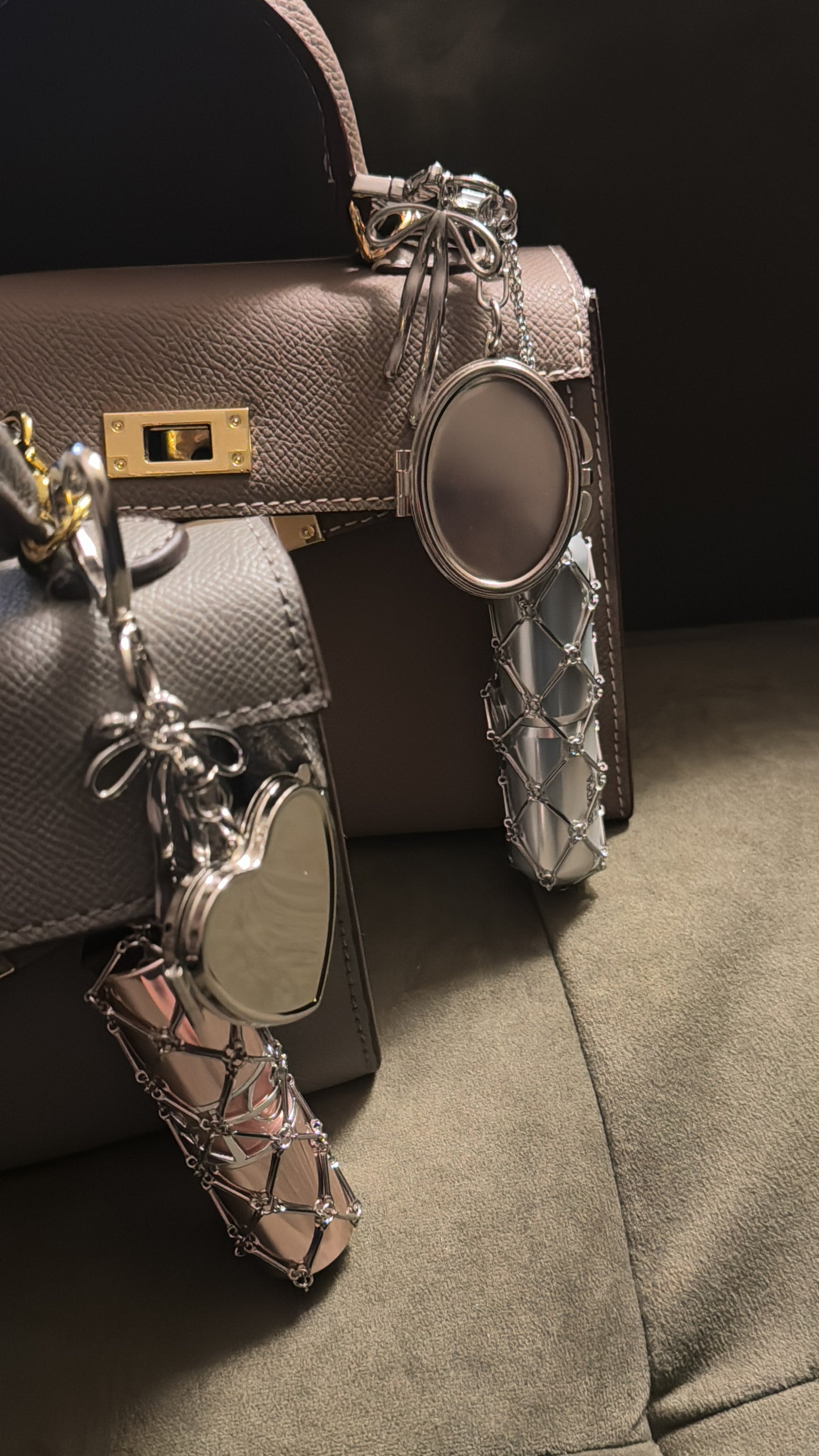 Heart Clasp Metal Lipstick Holder Charm