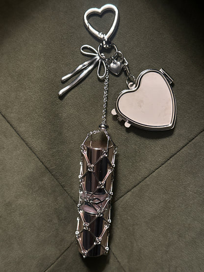 Heart Clasp Metal Lipstick Holder Charm