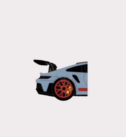 Side Porsche Cartoon Metal Sticker