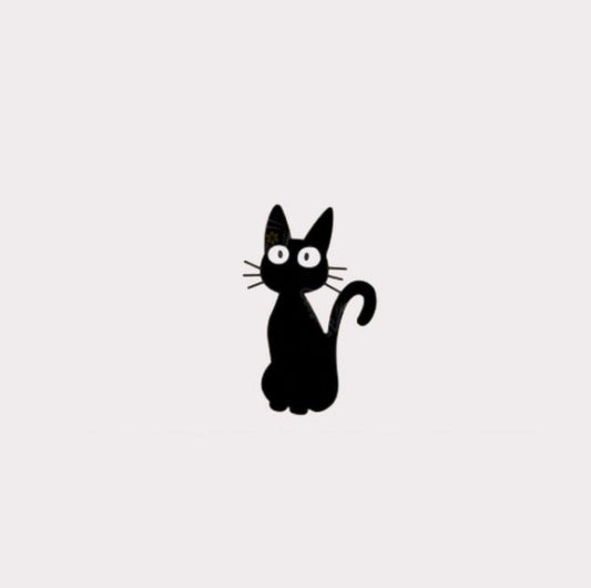 Black Cat Metal Sticker