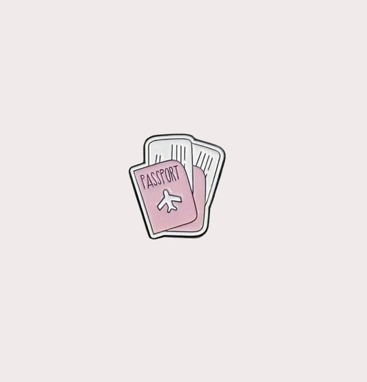 Passport Pink Metal Sticker