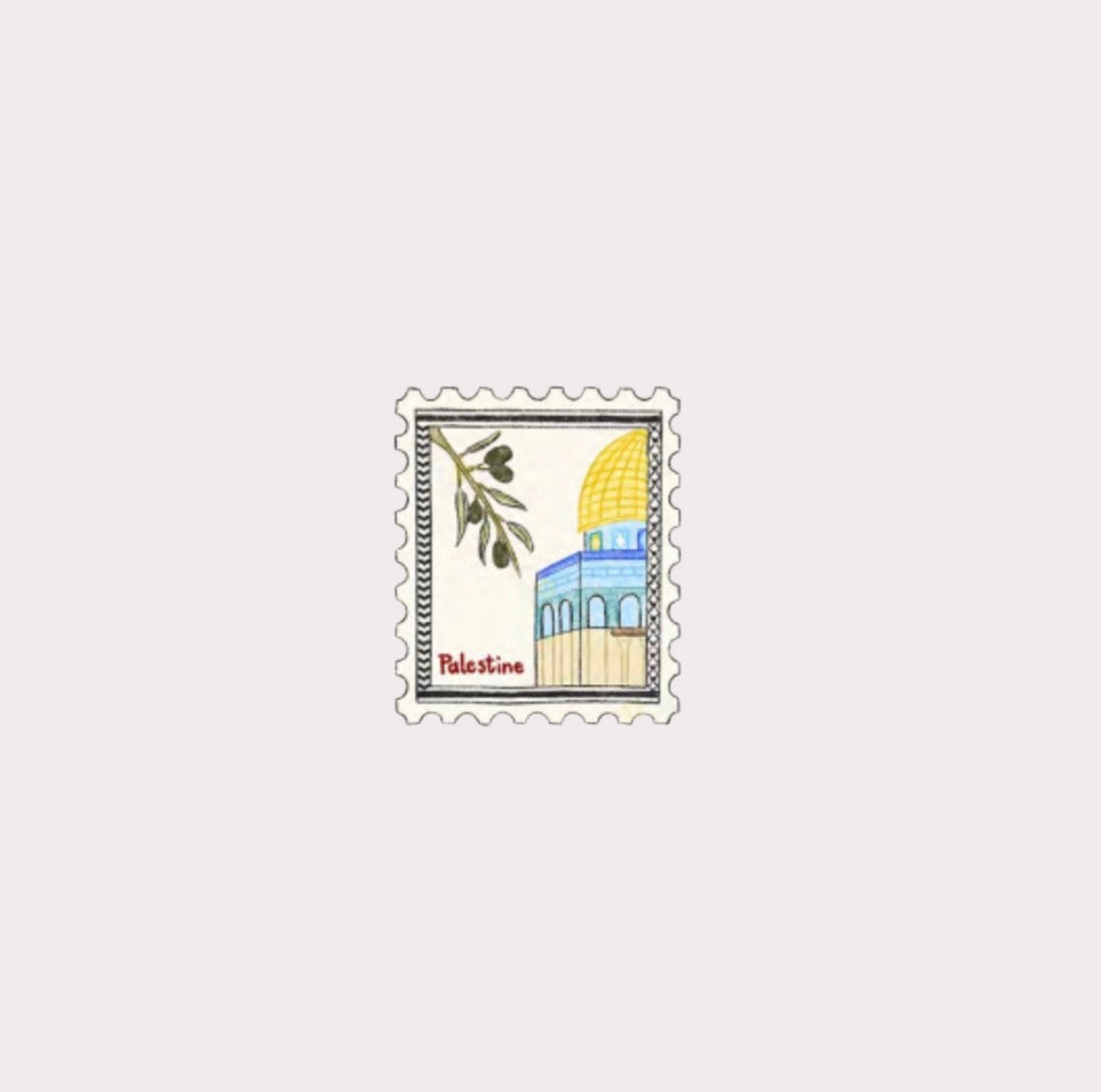 Palestine Stamp Metal Sticker