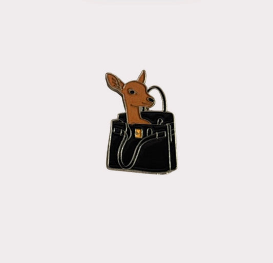 Black Birkin With Deer Metal Sticker