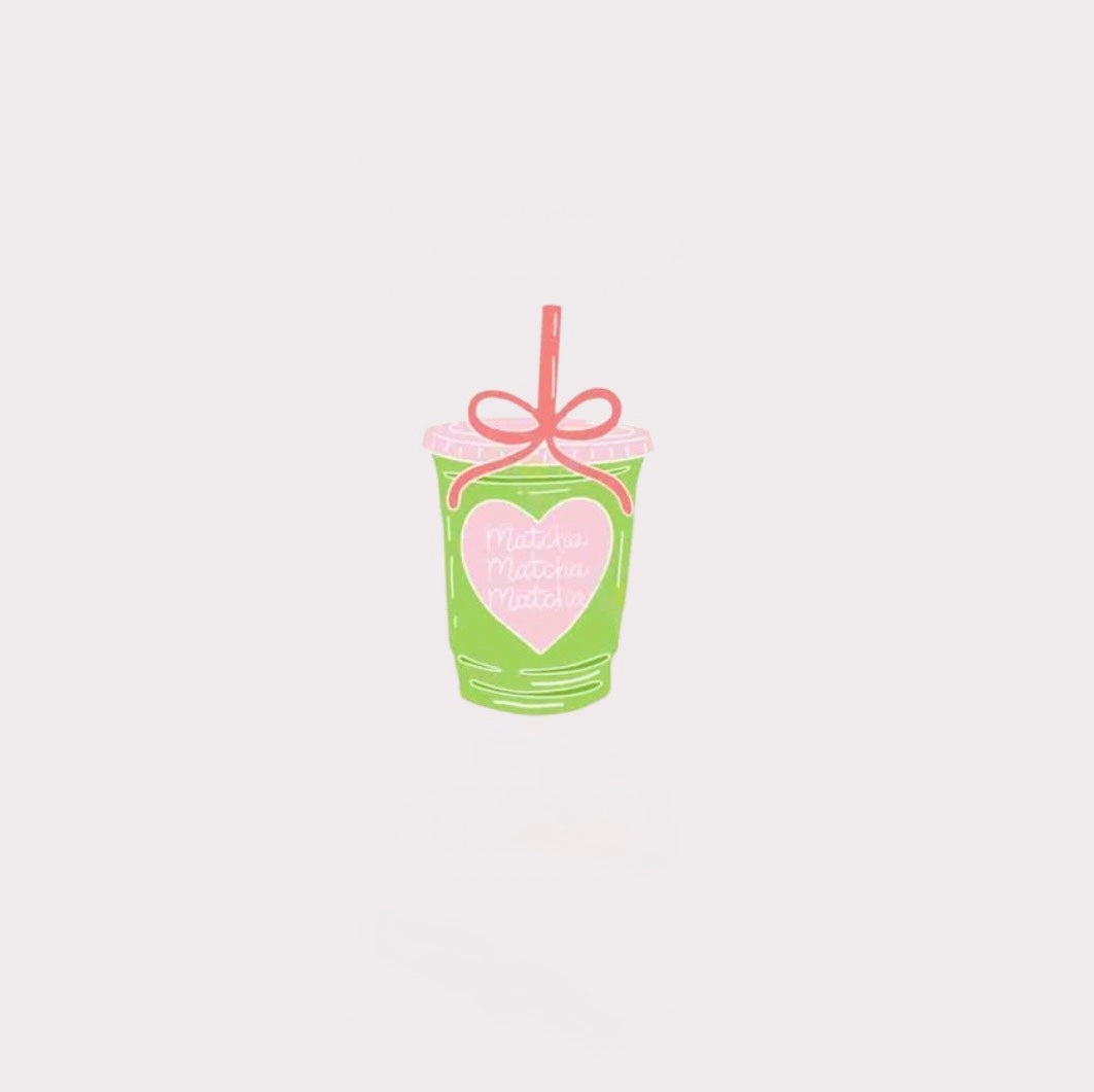 Matcha Cup Metal Sticker